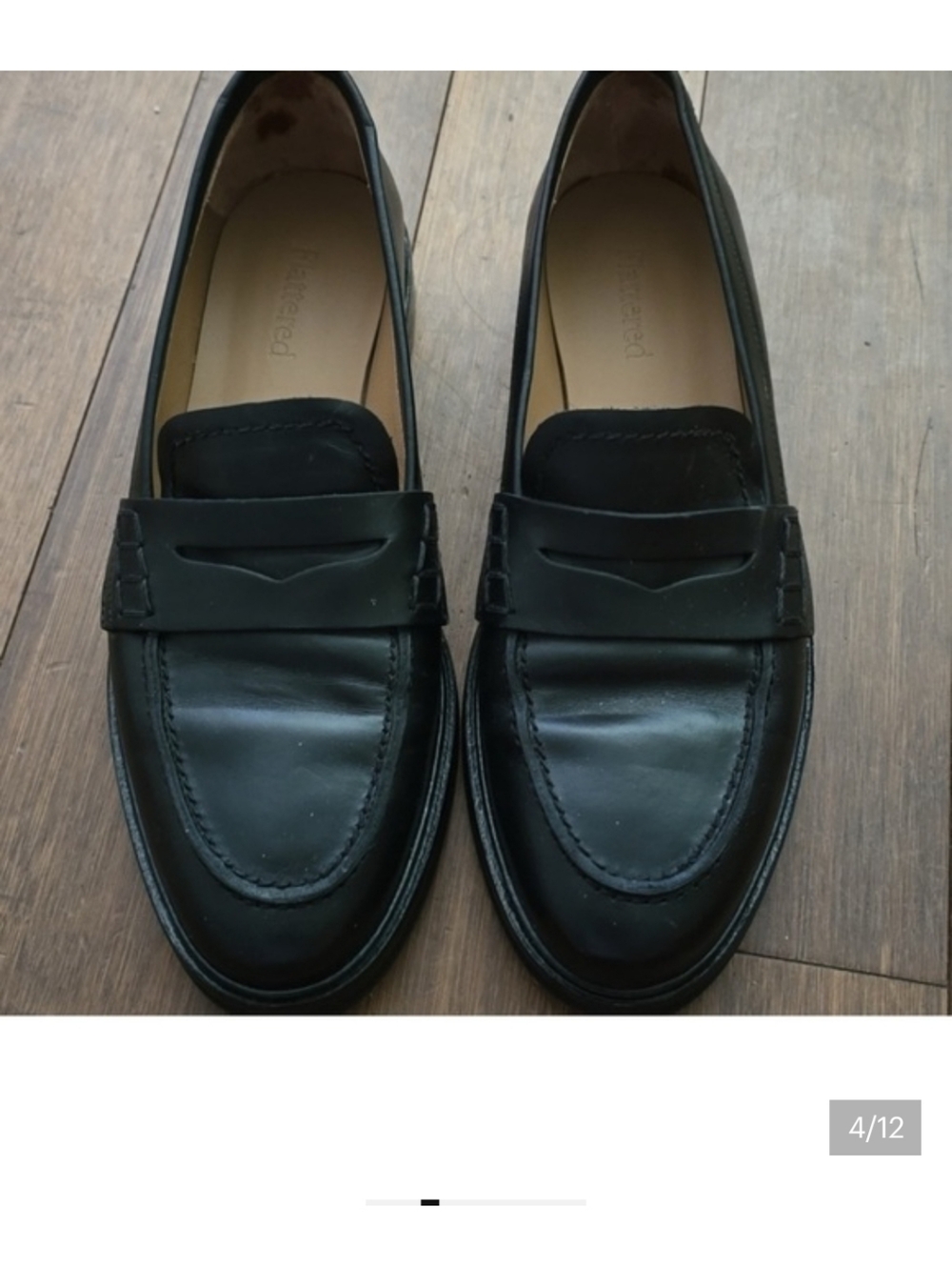 Flattered Sara Leather Black Women's Loafers